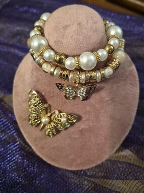 Butterfly Bracelet and Brooch set